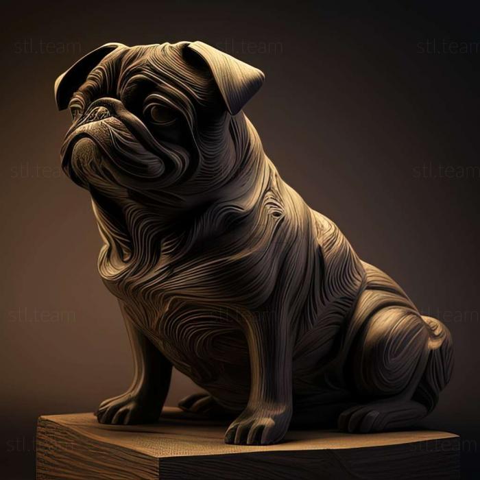 3D model Pug dog (STL)